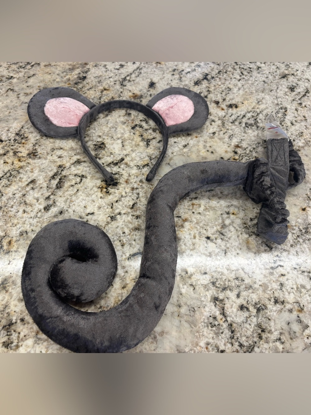Hanna Andersson Kids Mouse Costume Set Plush Velour Pink Gray One Size